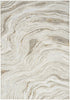 5' X 7' Gold Gray and Ivory Abstract Non Skid Area Rug